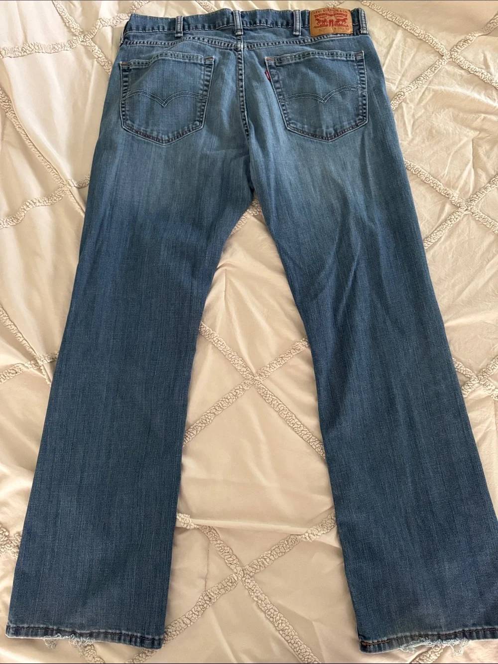 Levi's Blue Denim Jeans with Brown Stitching